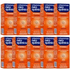 Kit 10 Vitamina C 1g Efervescente 10 Comprimidos Sabor Laranja - Neo Química