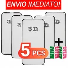 KIT  5 película de vidro 3D 9d Samsung A51 / A52 / A53 / A54 / A35 / A55