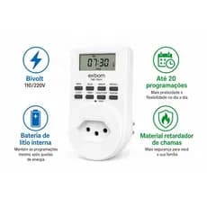 TEMPORIZADOR DIGITAL PROGRAMADOR DE TOMADA INTELIGENTE COM TIMER BIVOLT ULT-1688