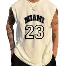 Camisa Camiseta Regata Oversized Masculina Miami 23 Estampado Academia Treino Streetwear