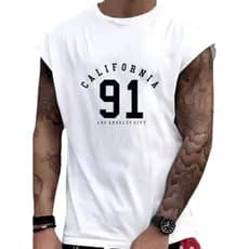 Regata Camiseta Masculina California 91 Oversized Algodão Academia Treino adulto streetwear