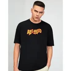 Camiseta Oversized algodão  masculina estampa 'Blesed'' academia verão