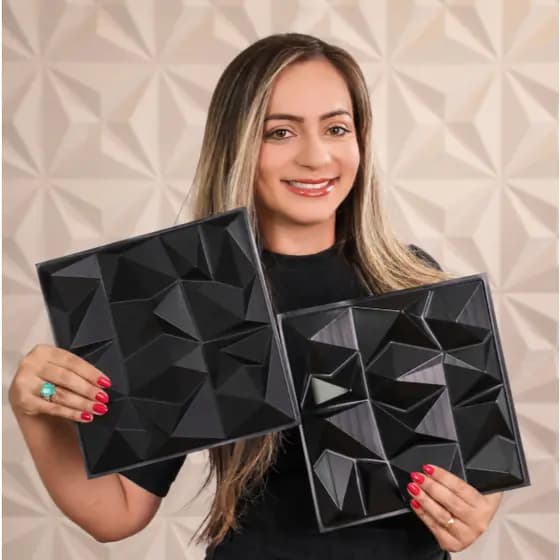 Kit 30 Placas PVC 3D Revestimento de Parede Decorativa 25x25 cm