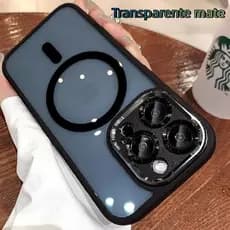 Capa Acrílica Fosca Magnética para iPhone 11-16 pro max Suporte a Carregamento Magnético