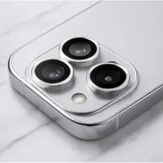 Película PRATA para Lente do iPhone – Alumínio Reforçado + Vidro HD – 11 ao 16 Pro Max