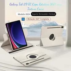 Capa Giratória 360° em Couro Sintético para Samsung Galaxy Tab S9 FE – Proteção Completa