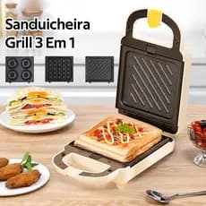 Sanduicheira Grill 3 Em 1 Antiaderente Multifuncional Sanduicheira Elétrica 110V-M9
