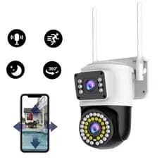 Camera Segurança Externa Lente Dupla 4k Sirene Policial Segurança Residencial -G1