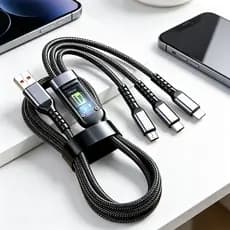 🔋 Cabo Carregamento Rápido 3 em 1 |Compatível iPhone Android Type-C ⚡ -A1