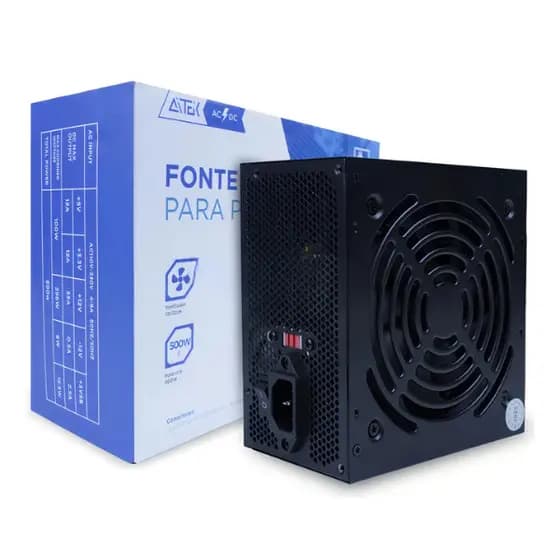 Fonte De Alimentação 500W Bivolt para Computador Pc Amd Intel Atx