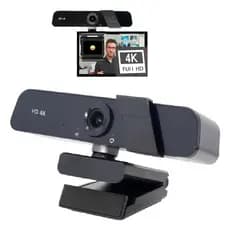 Webcam 4K Full HD Camêra Alta Resolução Usb 2.0 Com Tampa De Privacidade 3840x2160p