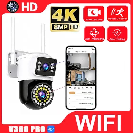 Câmera de Segurança Wireless Wi-Fi 360° à Prova D'água para Externo Visão Noturna Infravermelha Câmera IP Residencial G1