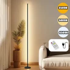 Luminária de assoalho LED 100 cm estilo europeu minimalista controle remoto com temporizador três tons de luz – G5