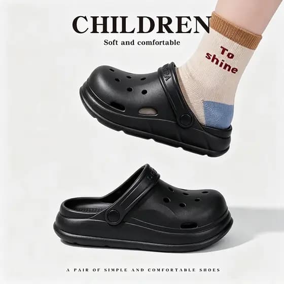Chinelo Infantil Plataforma Alta Crocs Estilo Confortável Antiderrapante Para Menino e Menina 601
