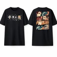 Camiseta Camisa Basica 100% Algodão Demon Slayer Chibli Eyes Lançamento