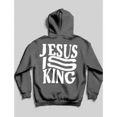 Moletom Canguru Jesus Is King Capuz Casaco Feminino Masculino Flanelado Unissex Inverno Lançamentos