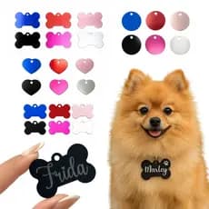 Placa de Identificação Pet Personalizada | Nome + Telefone lCachorro Gato Plaquinha Gravação a Laser
