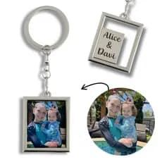 Chaveiro Foto Personalizado Impressa Aço Inox com Gravação a Laser Dia dos Pais