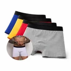 Kit 5 Cuecas Boxer Masculinas Algodão Premium Conforto Adulto Básica Uso Diário Dia a Dia