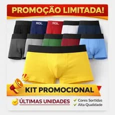 Kit 10 Cuecas Algodão Masculina Boxer Premium Confortável Elastano Liso Básica Macia Qualidade