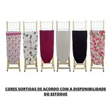 Tábua de Passar Roupa Madeira Dobrável com Suporte 2 Níveis de Altura