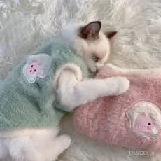 Velo De Pelúcia Macio Roupas Para Gatos De Estimação Filhote De Cachorro Jaqueta Casaco Engrossar Pulôver