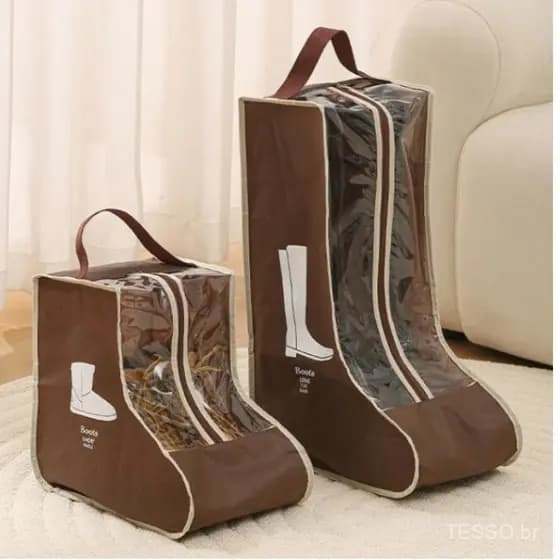 Saco De PVC + Não Tecido À Prova D'água Portátil De Viagem De Poeira Saltos Altos Botas Curtas Longas Com Zíper Transpar