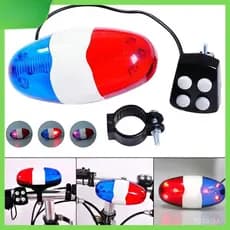 Sirene De Polícia Para Bicicleta , Luz LED , Buzina Elétrica , 4 Sons , 6 De Segurança Piscante , SHOPSKC9678