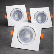 Kit  10 Spot led 7w Embutir Quadrado Branco frio Casa Decoração Iluminação 560 Lúmens
