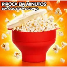 Pipoqueira Silicone para Micro-ondas Sem Óleo com Tampa Retrátil BPA Free Grande para Pipoca