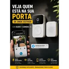 Campainha Com Câmera Vídeo Porteiro Sem Fio Wi-Fi HD Inteligente Smart Home