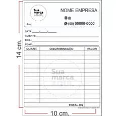 10 Blocos de Pedidos Personalizado 100 folhas com a loga da sua empresa