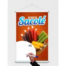 Banner Temos Sacolé - Chup-Chup escreva o preço - Banner Geladinho - Banner Jaranjinha - ARTE PRONTA