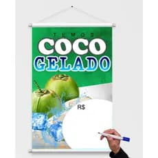 Banner Coco Gelado - Coco gelado escreva o preço - Banner Vende Coco Gelado - ARTE PRONTA