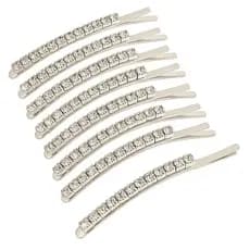 KIT 10 Grampos/Presilhas De Cabelo Simples Com Strass Delicado Feminino Para Meninas ENVIO IMEDIATO