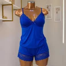 Baby Doll Feminino Pijama Feminino Renda Sensual Pijama Short Doll Confortável Alça Regulável