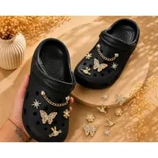 Babuche Feminino EVA Leve Confortavel Antiderrapante Com Acessorios Decorativos Sandalia Casual Macia
