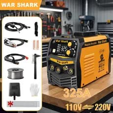 War Shark Máquina de Solda 325A Inversora Bivolt Portátil Potente Estável com LCD Ideal para Reparos e Construção