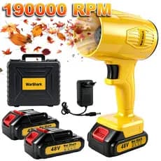 Soprador de Folhas Turbo Portátil Sem Fio 48V Com 2 Baterias 190000RPM 1050W