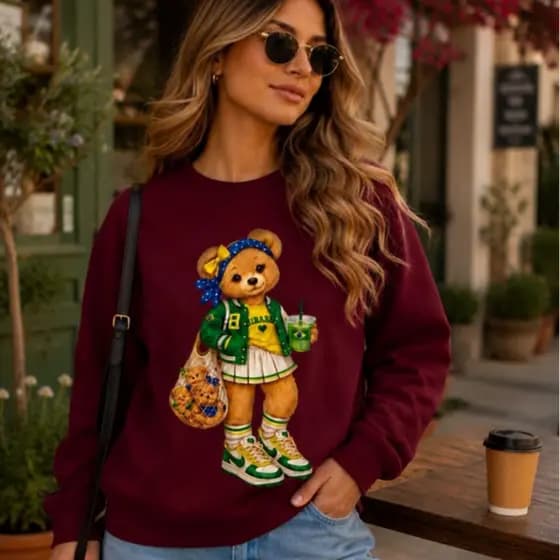 Blusa de Moletom Feminina Ursino   – Estilo Casual Premium  Confortável e Moderna Moda Tendência Inverno