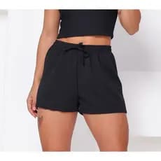 Short Feminino Com Elástico e Amarração Ana Ruga Moda Verão