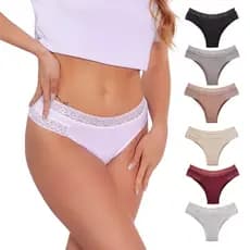 Kit Calcinhas De Renda Feminina Algodão Modeladora Cós Alto Dia a Dia Confortável Línea 056