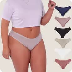 Kit Calcinha Feminina Tangão Elástico Em Algodão Cintura Alta Reforçada 066