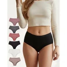 Kit 6 Calcinhas Tipo Calça Média Feminina Linea