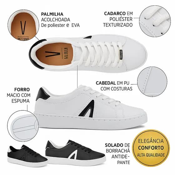 Tênis ortopédico feminino Vizzano, Tênis Casual Feminino Vizzano Ultra conforto