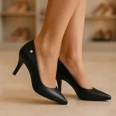 Scarpin Vizzano Feminino Salto Baixo Fino Macio, Sapato Scarpin Feminino Vizzano Bico Fino Salto baixo. Scarpin feminino