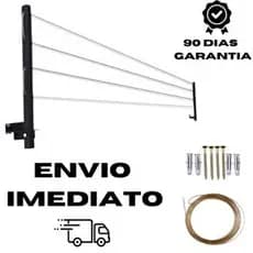 Varal Roupa de Aluminio Articulável de Parede Até 80Kg Praticidade no dia a dia + Kit Instalação