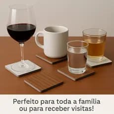 Porta Copos MDF Premium Kit 24 Porta Copos Cores Variadas MDF Resistente Não Absorve Líguidos