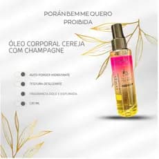Óleo Corporal pós banho com cheiro - Cereja Com Champanhe 120ml - Poran
