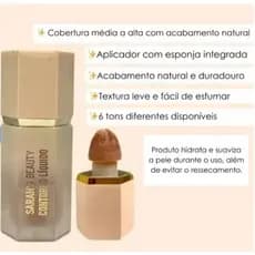 Contorno Líquido Cremoso Sarah's Beauty Fácil Aplicação Efeito Natural Longa Duração